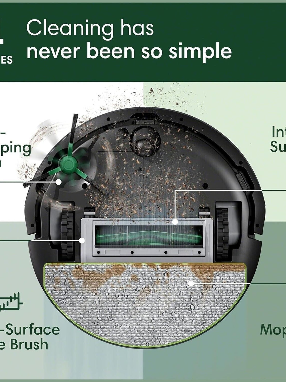 iRobot Roomba 105 Combo Robot Vacuum & Mop LiDAR, Alexa, Strong Suction