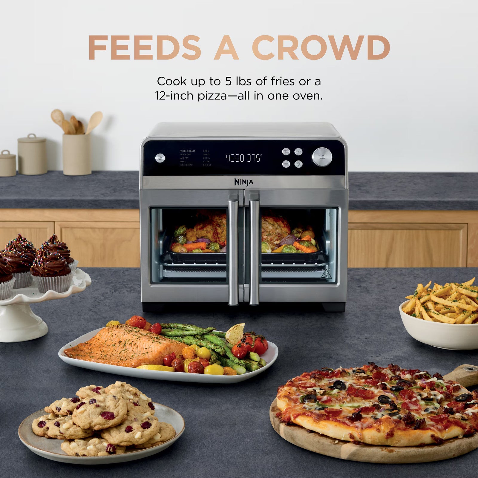 Ninja - French Door Premier Air Fryer, Convection Oven, Toaster - Stainless Steel ANM Liquidation