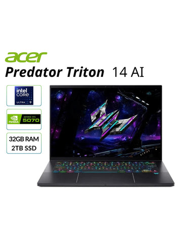Acer Predator Triton 14 AI Gaming Laptop Touch Ultra 9 32GB RAM 2TB SSD RTX 5070