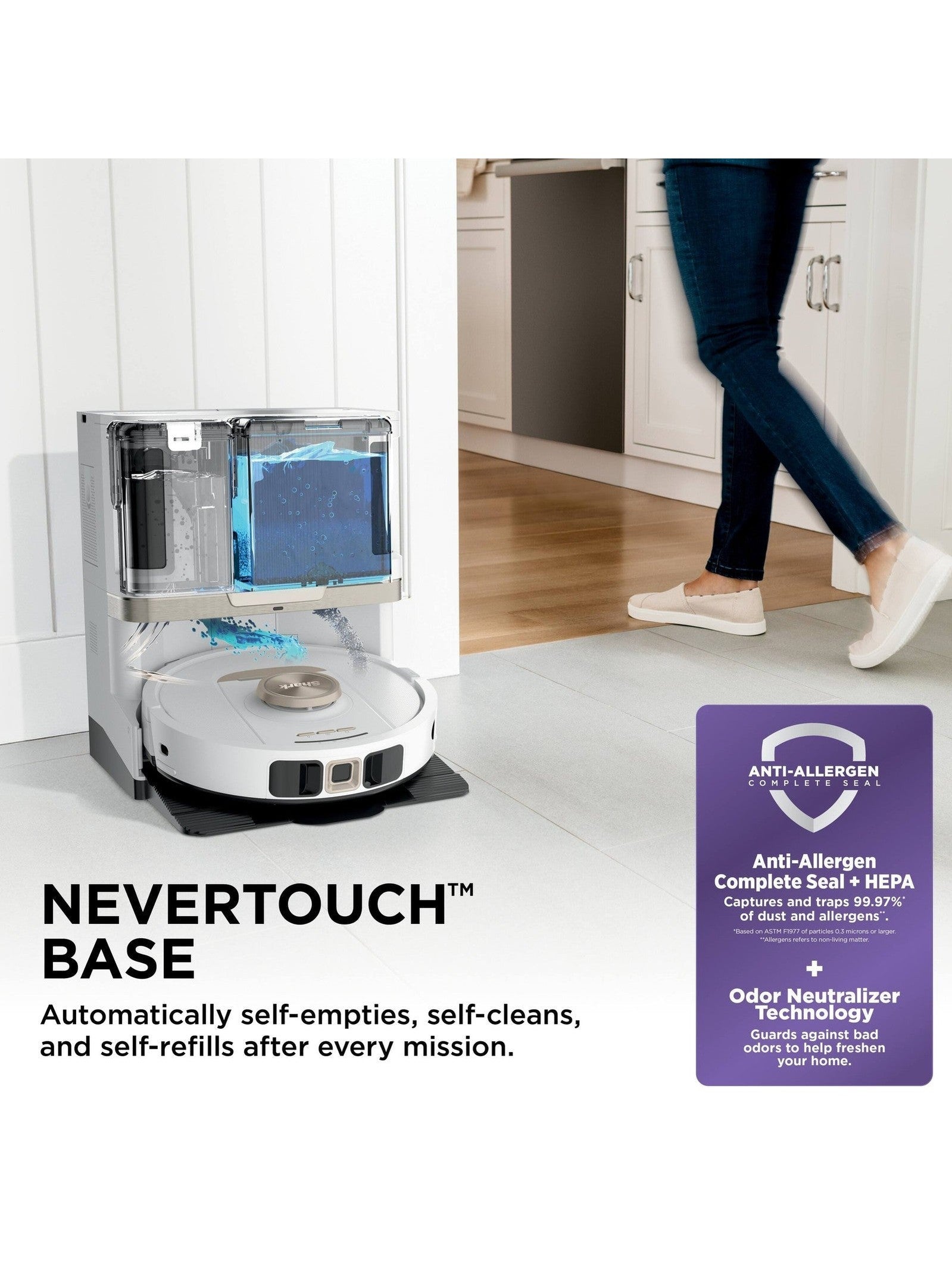 Shark Stratos 2-in-1 Robot Vacuum & Mop with NeverTouch Self-Cleaning Base - Thumbnail 5