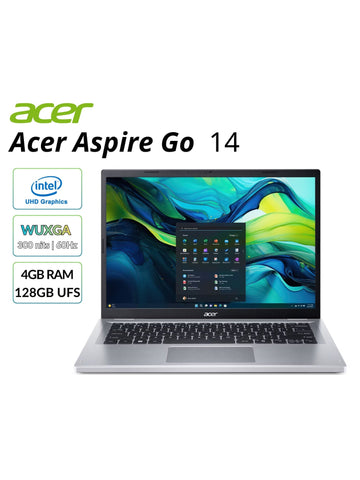 Acer Aspire Go 14 Laptop 14" WUXGA Intel N100 4GB RAM 128GB UFS UHD Graphics