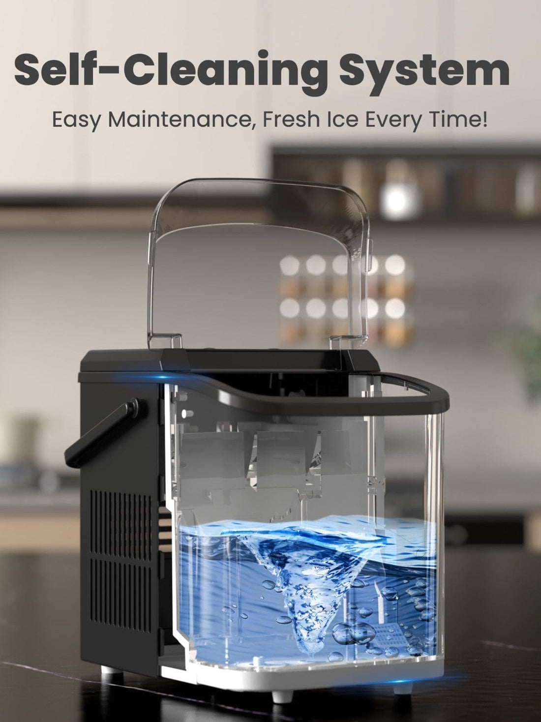 Countertop Portable Ice Maker 26.5 lb/Day Ice Self-Cleaning (ZBJ-PP10A-BK)™