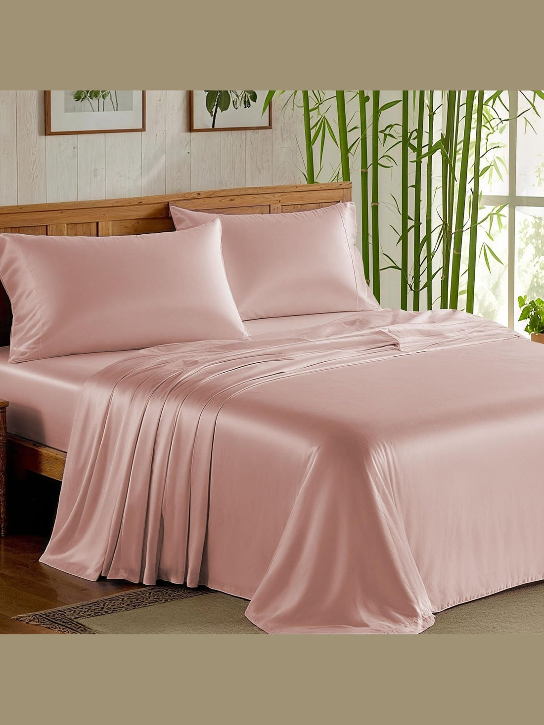 Bamboo Bed Sheet Set Soft Breathable Deep Pocket 3/4 Piece Sheets ClevaHome