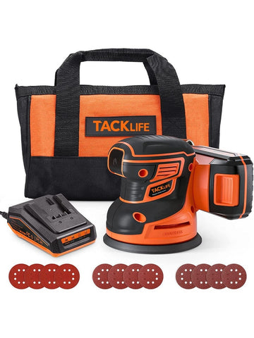Tacklife Cordless Random Orbital Sander 20V Brushless with Battery 12000 OPM