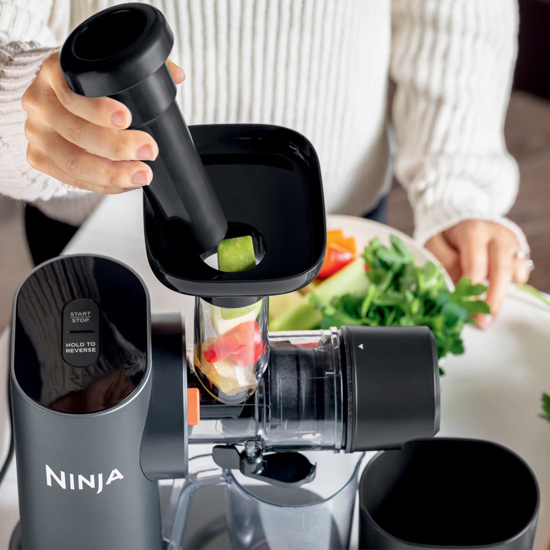 Ninja - NeverClog Cold Press Juicer - Charcoal ANM Liquidation