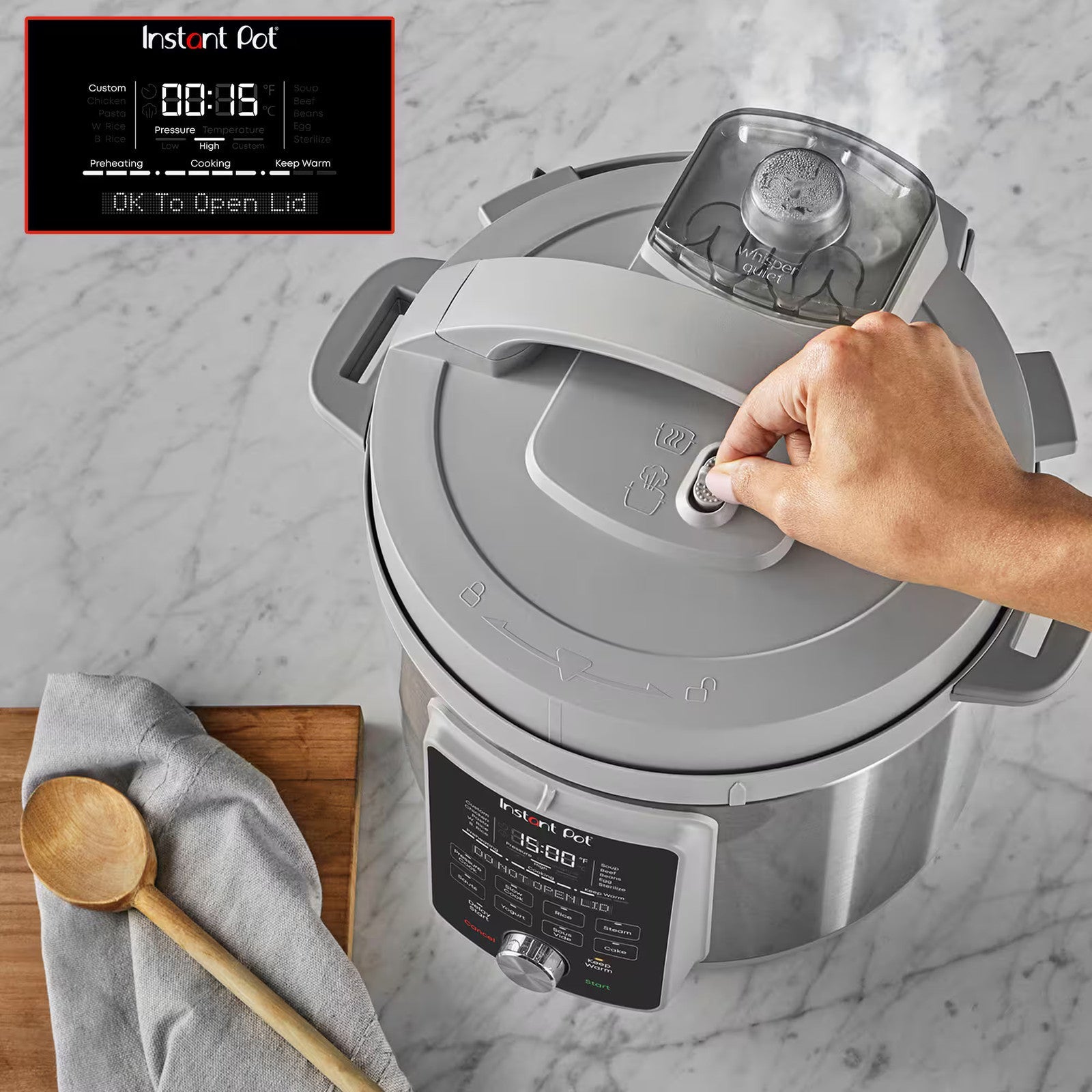 Instant Pot - 6QT Duo Plus Multi-Use Pressure Cooker with Whisper-Quiet Steam... ANM Liquidation