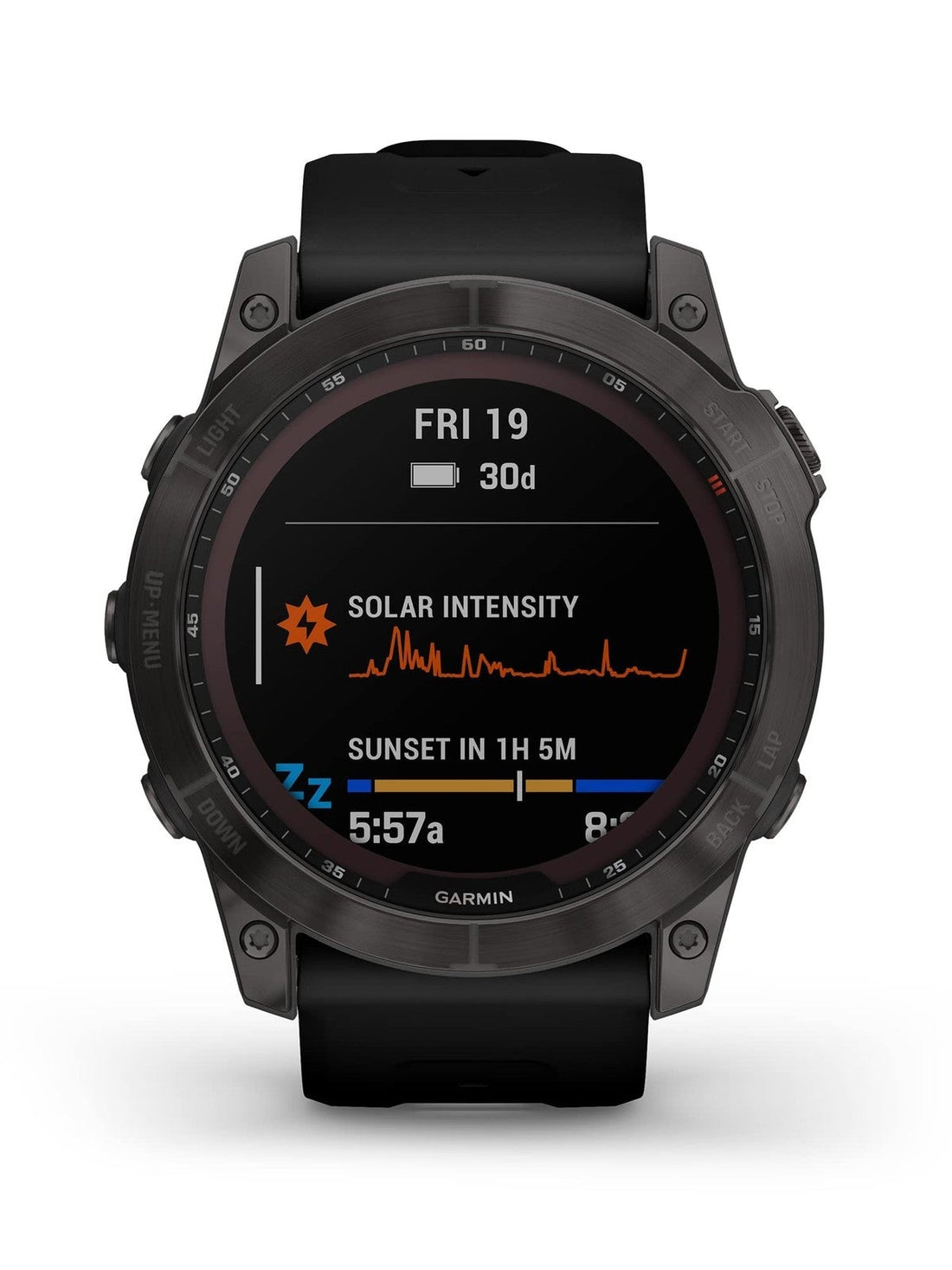 Garmin fenix 7X Sapphire Solar Edition - GPS - 51mm - Gray DLC Titanium - Black