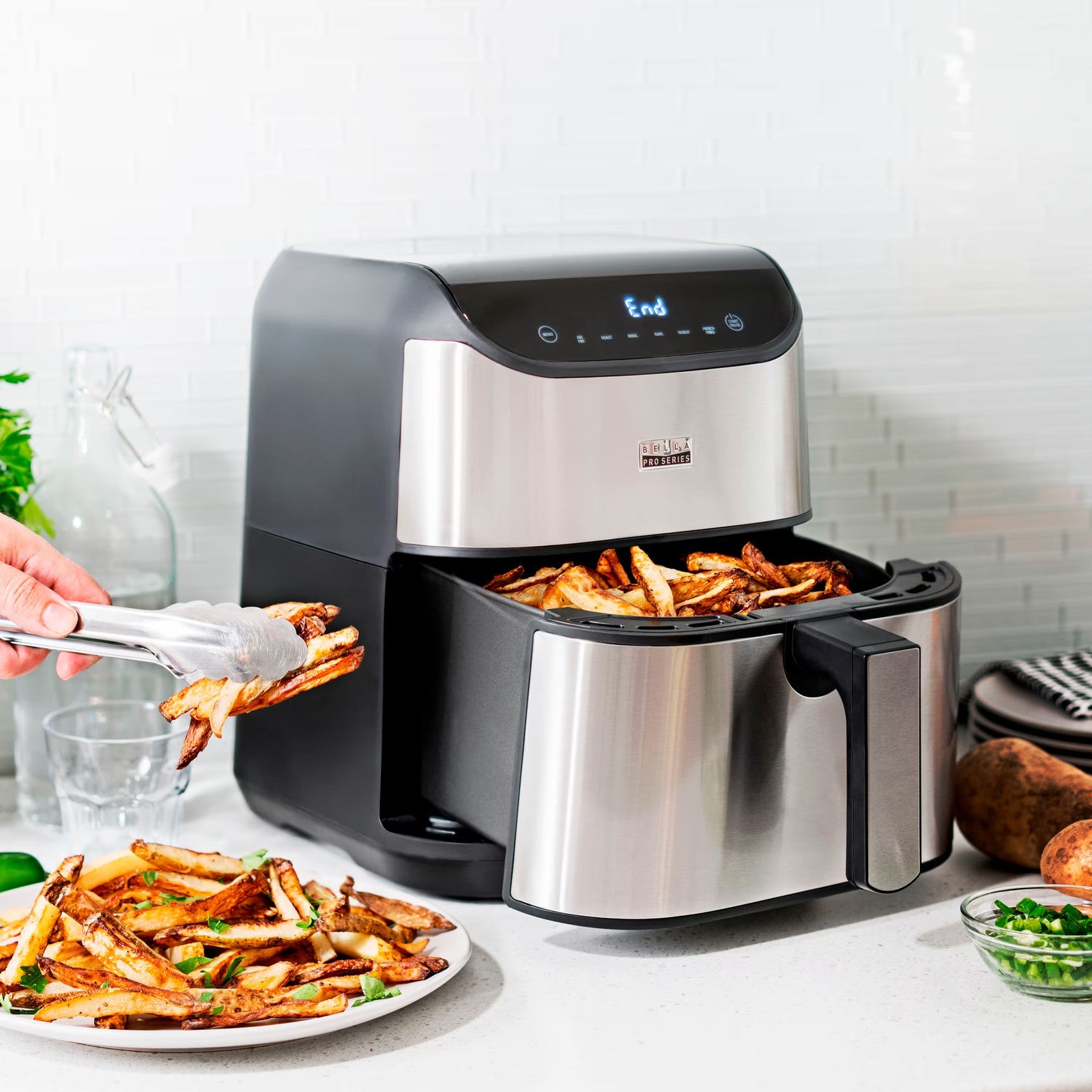 bella PRO - 6-qt. Touchscreen Air Fryer - Stainless Steel ANM Liquidation