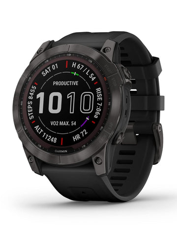 Garmin fenix 7X Sapphire Solar Edition - GPS - 51mm - Gray DLC Titanium - Black