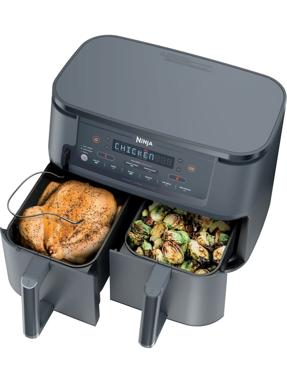 Ninja - Foodi 6-in-1 10-qt. XL 2-Basket Air Fryer with DualZone Technology & ... ANM Liquidation