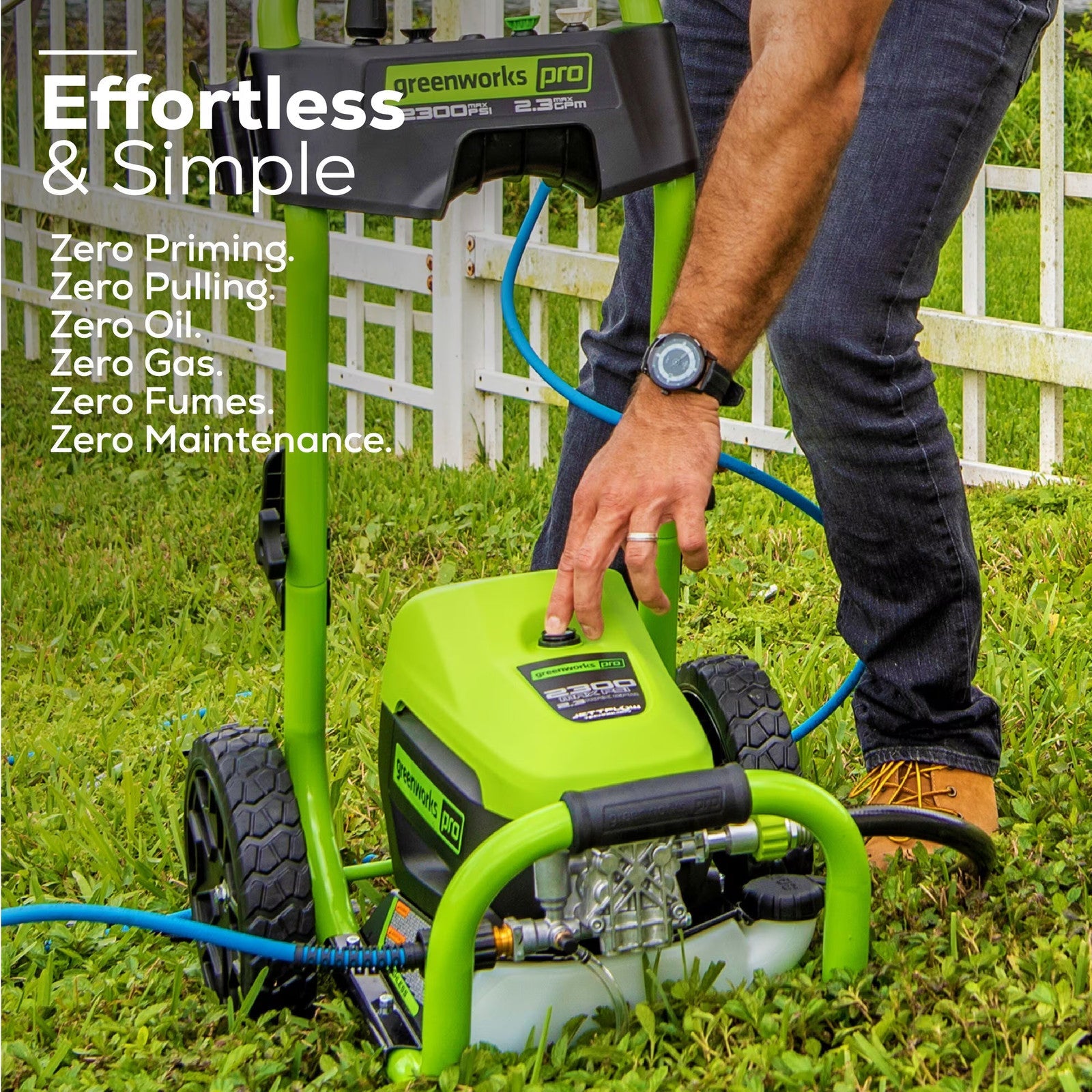 Greenworks - Pro Electric Pressure Washer up to 2300 PSI at 1.2 GPM - Green ANM Liquidation