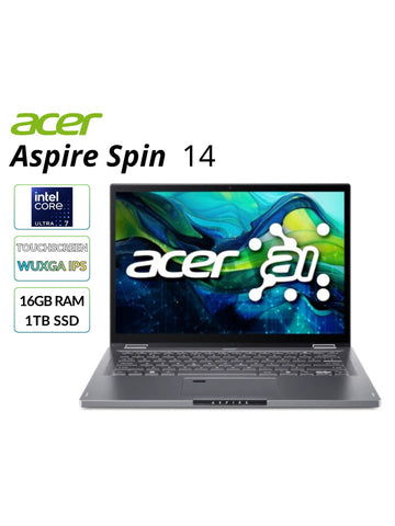 Acer Aspire Spin 14" Laptop Touchscreen WUXGA IPS Core Ultra 7 16GB RAM 1TB SSD
