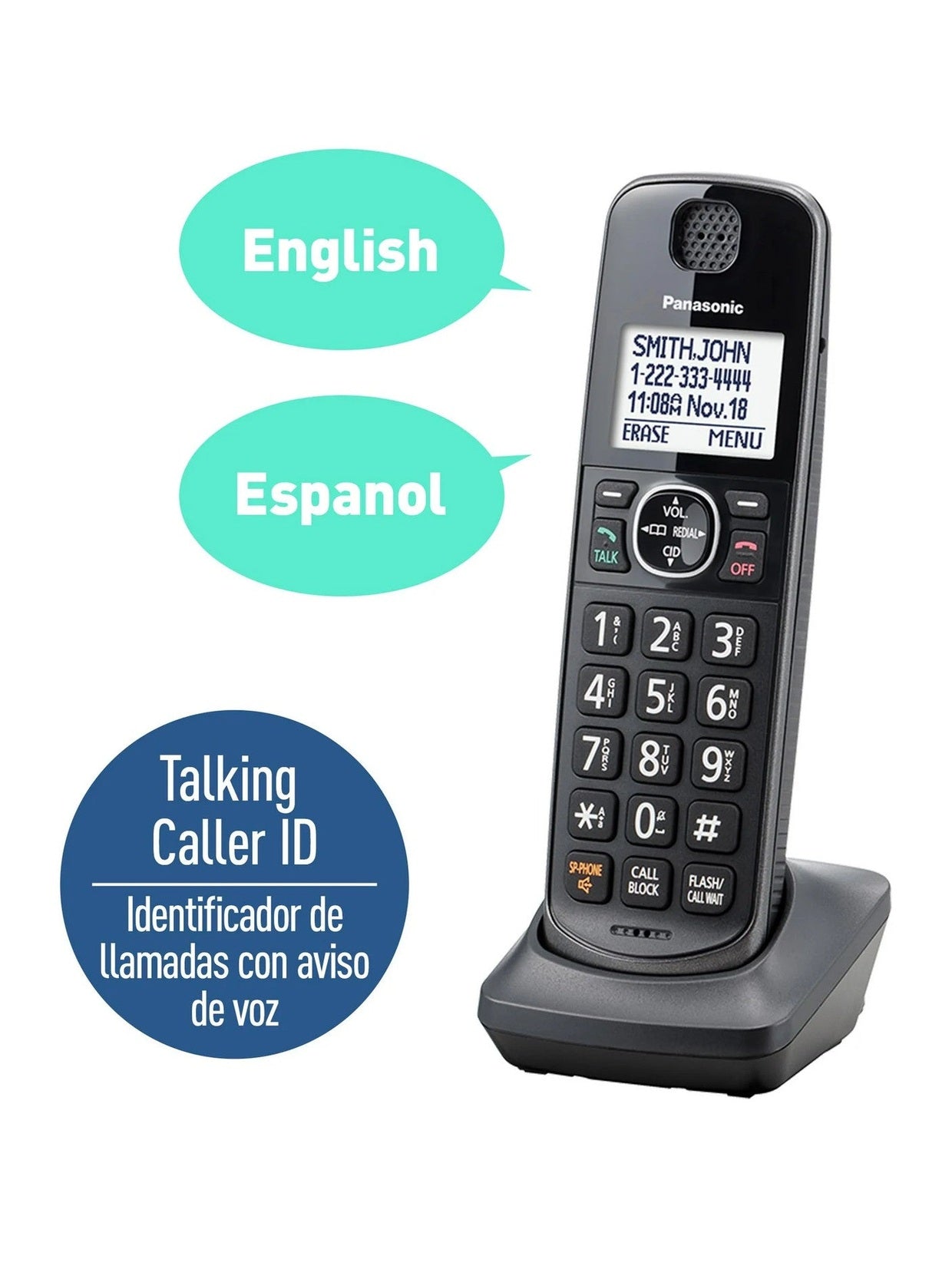 Panasonic KX-TG3833M 3-Handset Cordless Phone System - Certified Refurbished ANM Liquidation