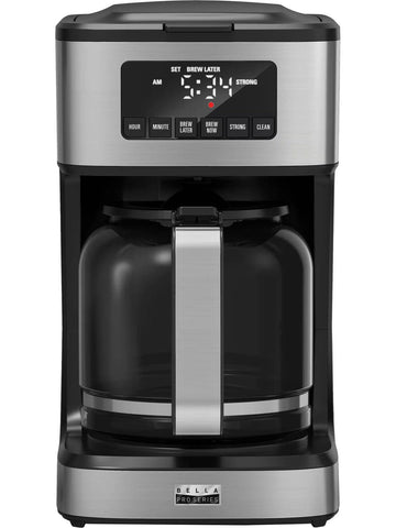 bella PRO - 12-Cup Programmable Coffee Maker - Stainless Steel ANM Liquidation