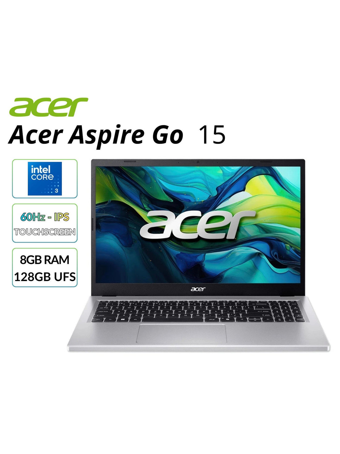 Acer Aspire Go 15.6" FHD Laptop Intel Core 3 N355 8GB RAM 128GB UFS AG1532PT36KT