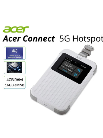 Acer Connect M6E 5G Hotspot | Secure Portable Wi-Fi Router for Travel & Work