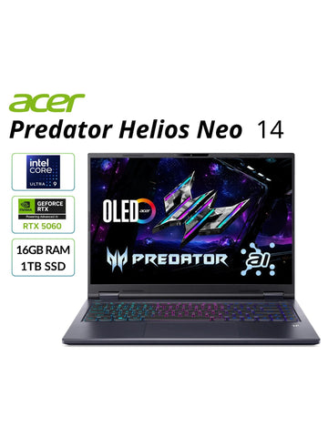 Acer Predator Helios Neo 14.5"Gaming Laptop GeForceRTX5060 16GB 1TB Core Ultra 9
