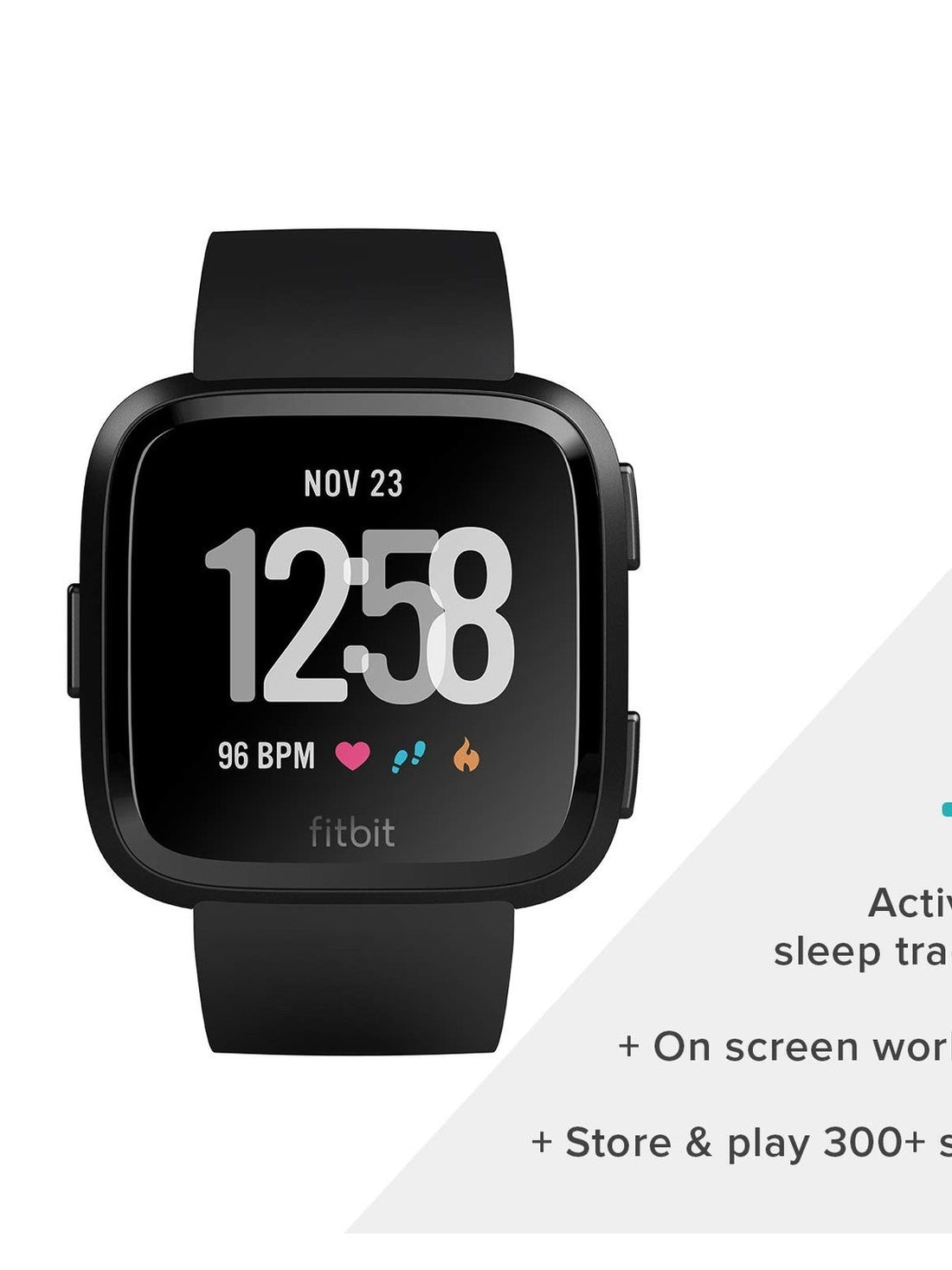 Fitbit Versa Smartwatch - Black Band/Black Aluminum - FB504GMBK