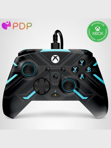 PDP Gaming REMATCH GLOW Enhanced Wired Controller for Xbox, PC - Titan Steel™