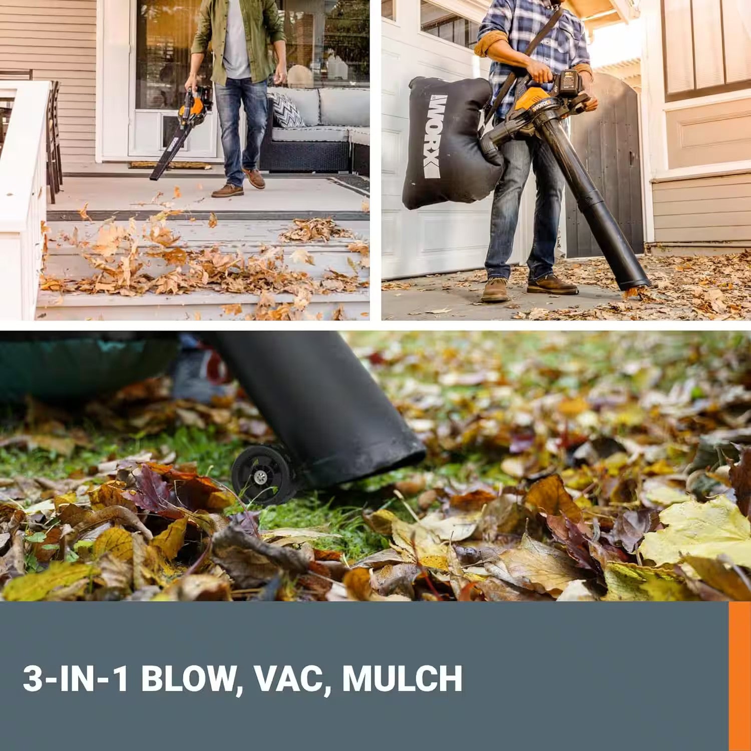 WORX - 40V 185 MPH 350 CFM Cordless Leaf Blower/Vac/Mulcher (2 x 4.0 Ah Battery ANM Liquidation