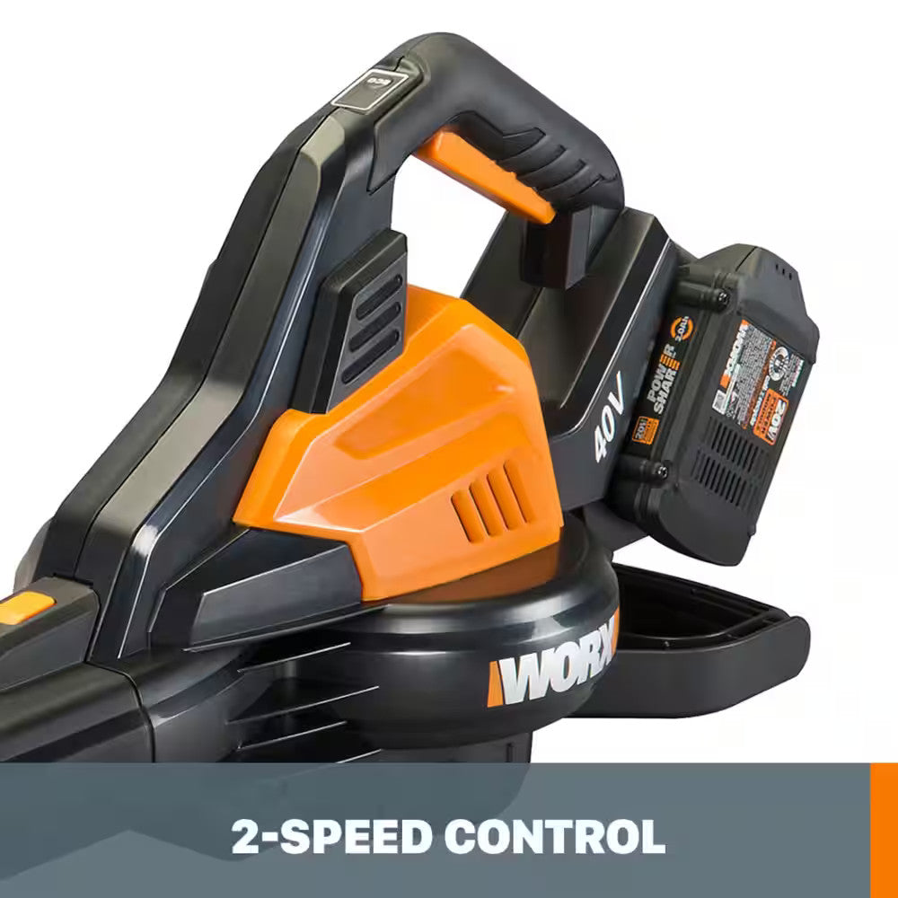 WORX - 40V 185 MPH 350 CFM Cordless Leaf Blower/Vac/Mulcher (2 x 4.0 Ah Battery ANM Liquidation