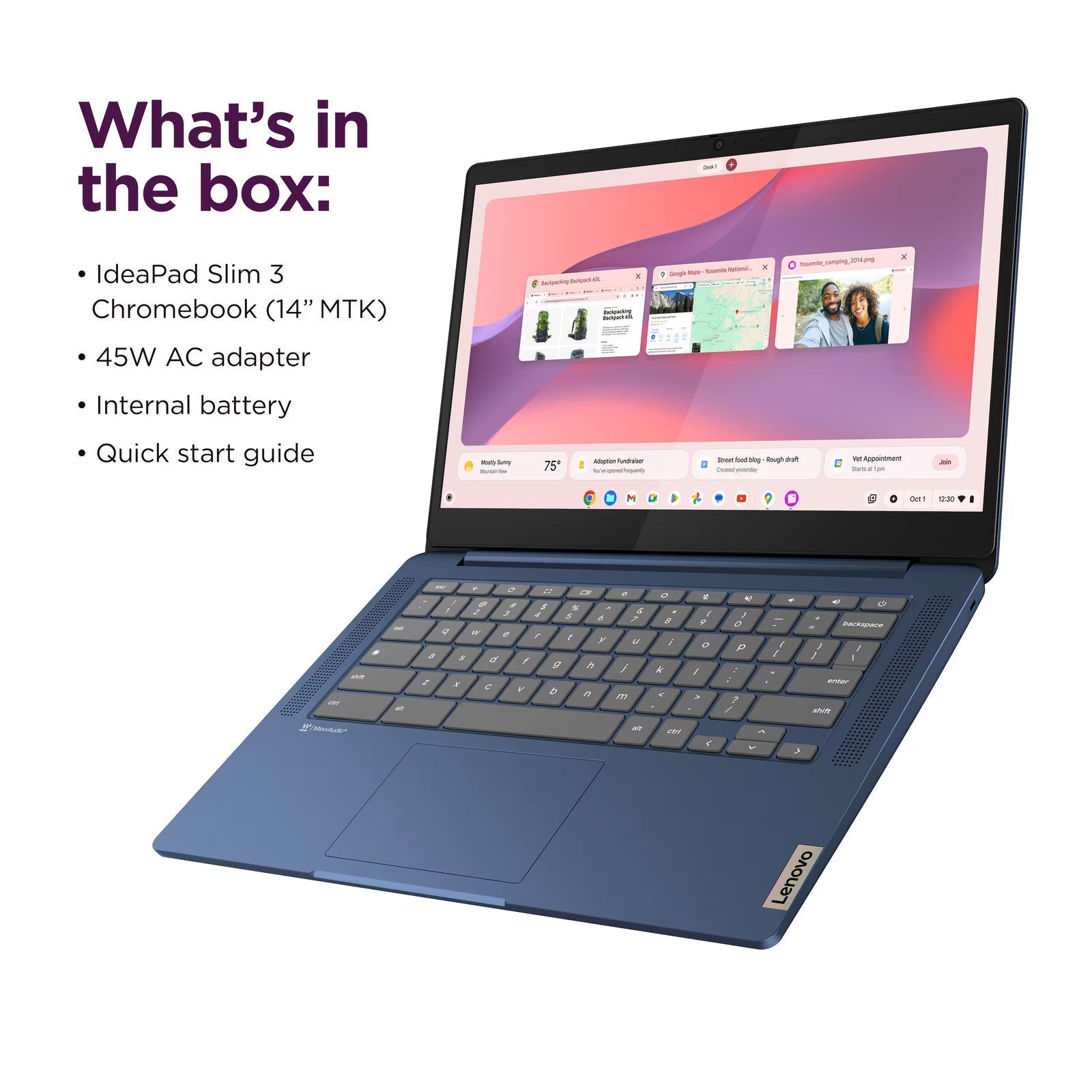 Lenovo - IdeaPad Slim 3 Chromebook 14" Full HD Laptop - MediaTek Kompanio 520 ANM Liquidation