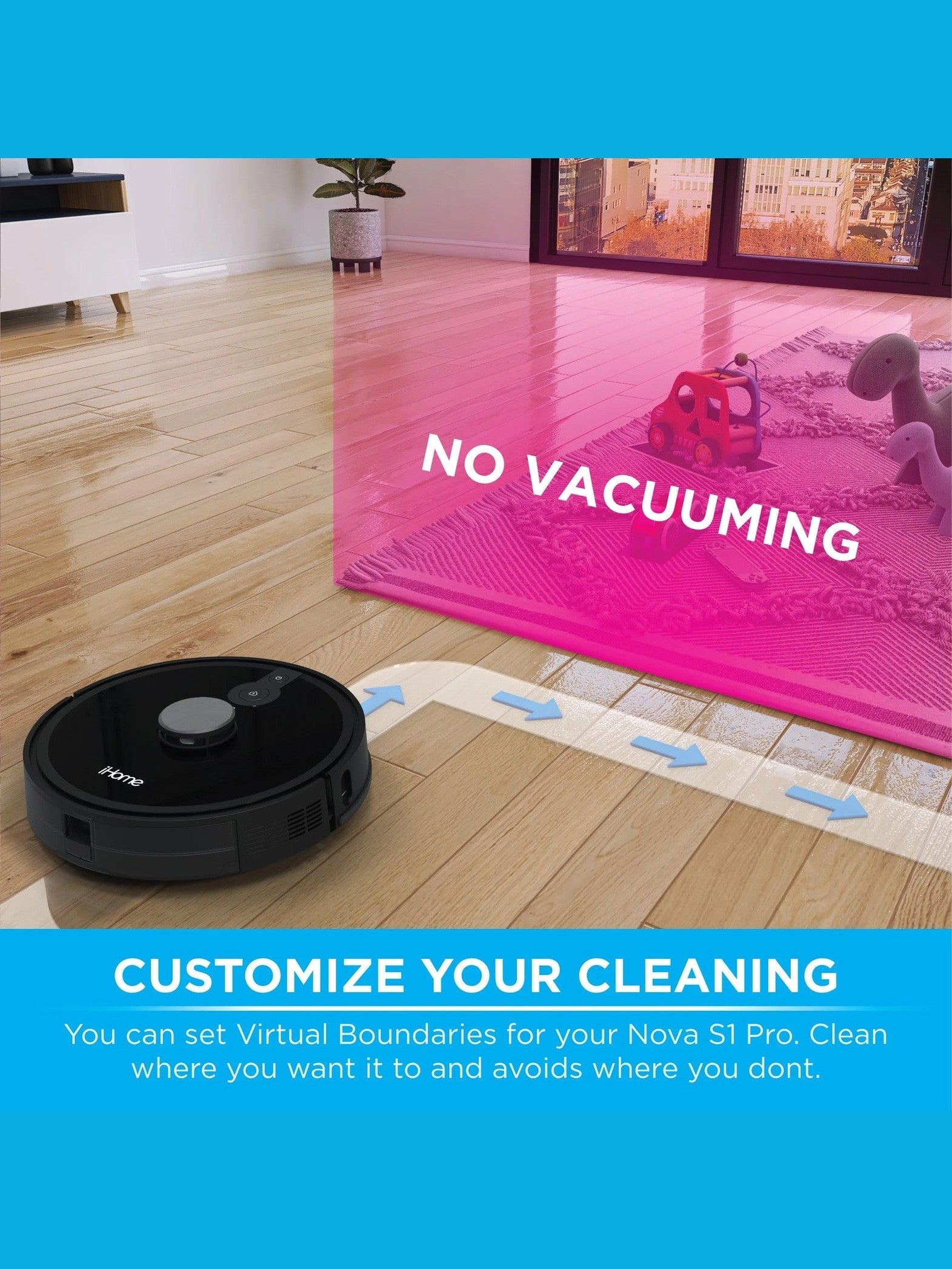 iHome iHRVS1PRO-3BLK Nova S1 Pro Self Empty Robot Vacuum, 150 Min Runtime, Black ANM Liquidation