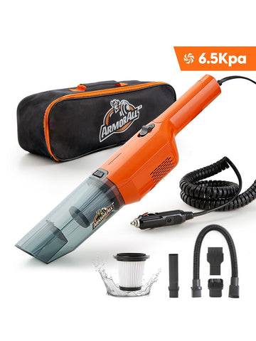 Powerful 6.5KPA Car Vacuum Cleaner 12V AC Plug 15ft Cord 7 Detailing Accessories