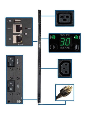Eaton 5.5kW Single-Phase Monitored PDU with LX Platform Interface, 208/230V Outl