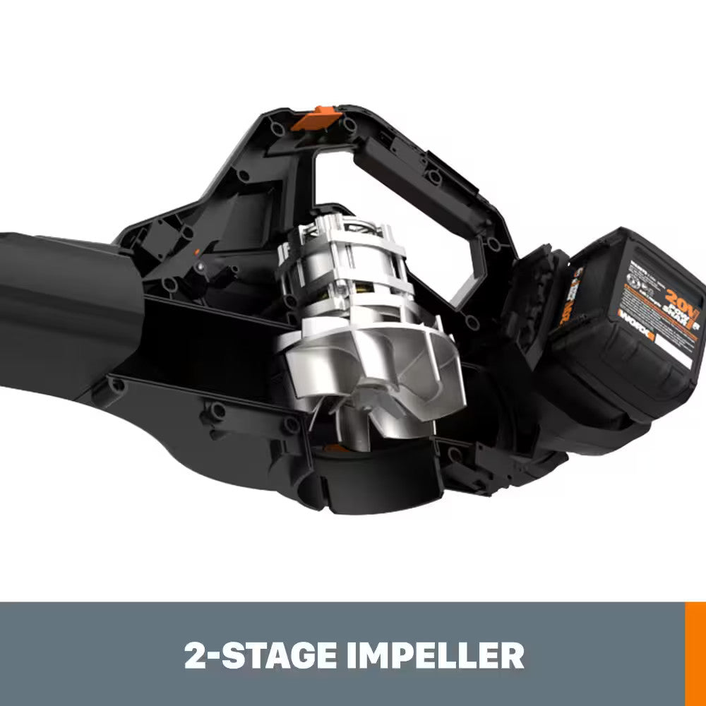 WORX - 40V 185 MPH 350 CFM Cordless Leaf Blower/Vac/Mulcher (2 x 4.0 Ah Battery ANM Liquidation