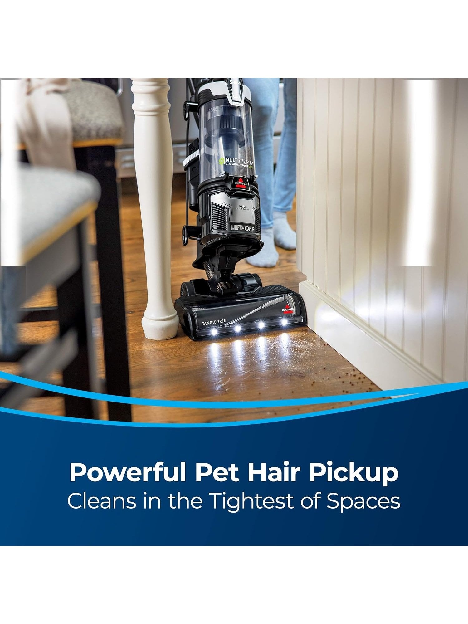 BISSELL 2998 MultiClean Allergen Lift-Off Pet Vacuum with HEPA Filter Sealed System, Lift-Off Portable Pod, LED Headlights, Specialized Pet Tools, Easy Empty,Blue/ Black
